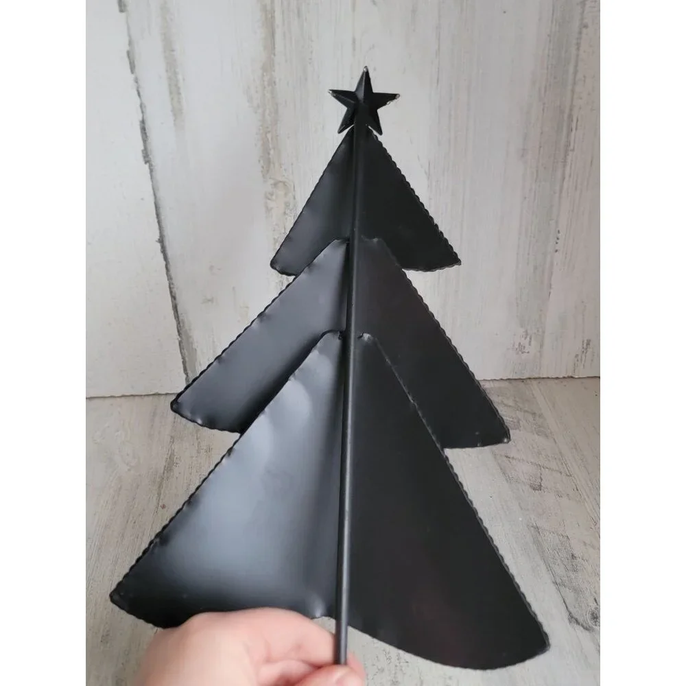 Vintage metal xmas‎ tree pine red cardinal decor figure